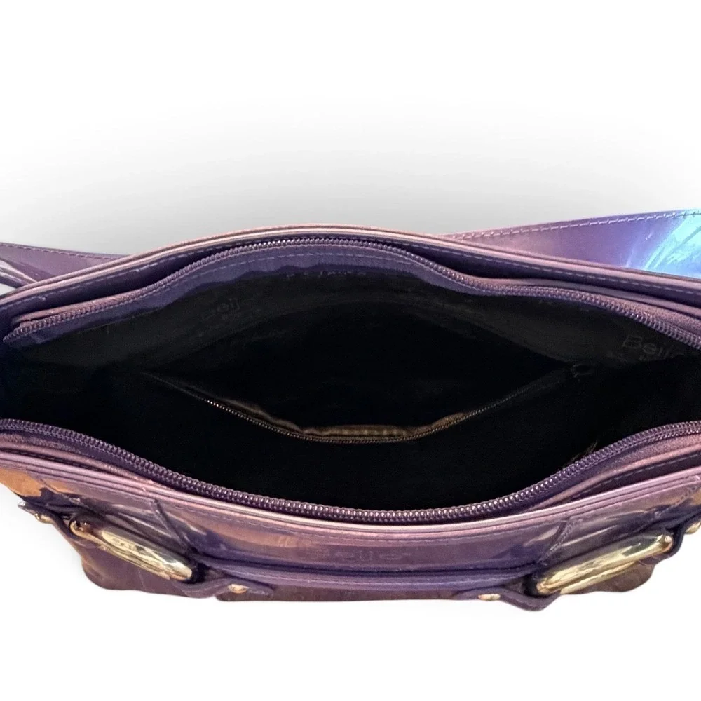 Beijo by Susan Handley Vintage Retro Purple Patent Shoulder Bag Y2K Purse